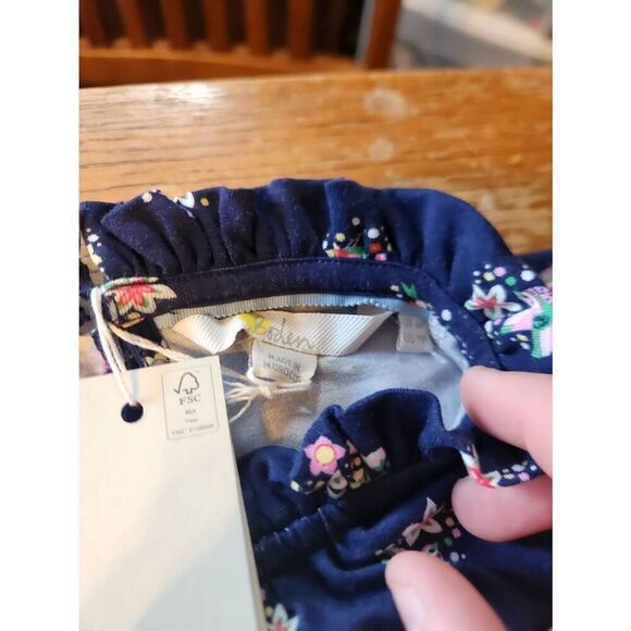 NWT Boden Clara jersey dress in navy, pretty bird print sz 2P - Picture 3 of 6